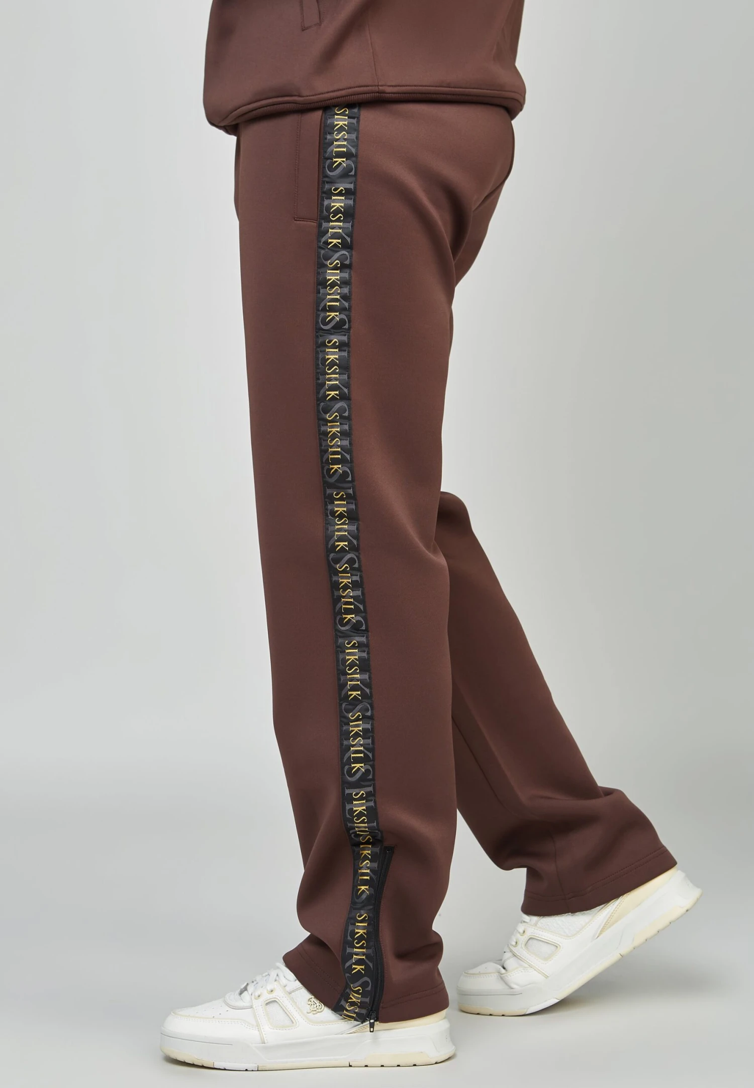 SikSilk Gold Tape Track Pant - Joggebukse - Brown - Image 4