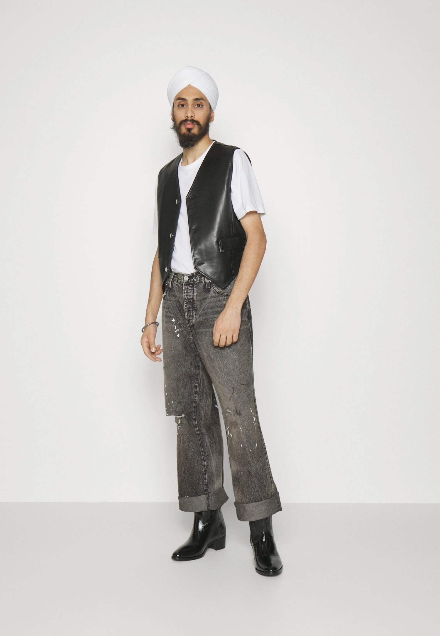 FRAME Wide Leg - Jeans Relaxed Fit - Black Denim - Image 2