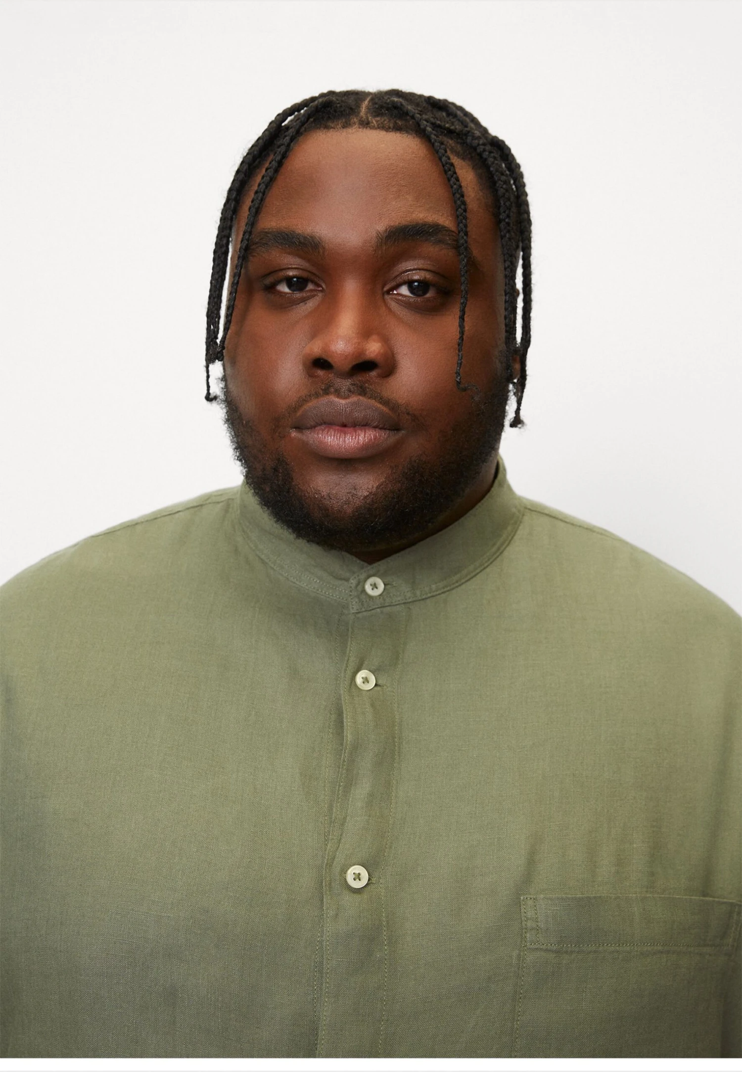 Marc O'Polo Stand Up Collar Long Sleeves One Rectangular Chest Pocket - Skjorte - Olive - Image 8