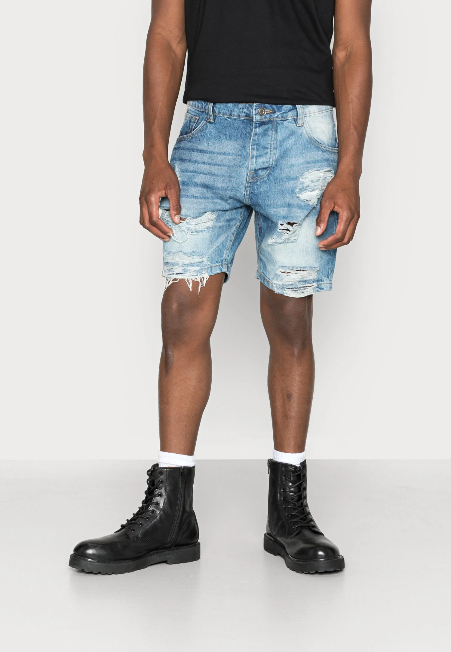 BRAVE SOUL Duke - Jeansshorts - Dark Blue