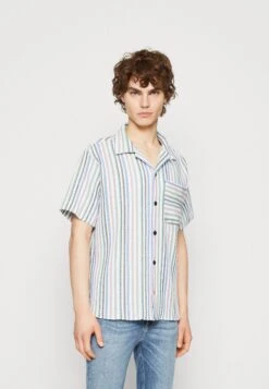 Scotch & Soda Structured Short Sleeve Stripe Shirt - Skjorte - Multi Blue Red