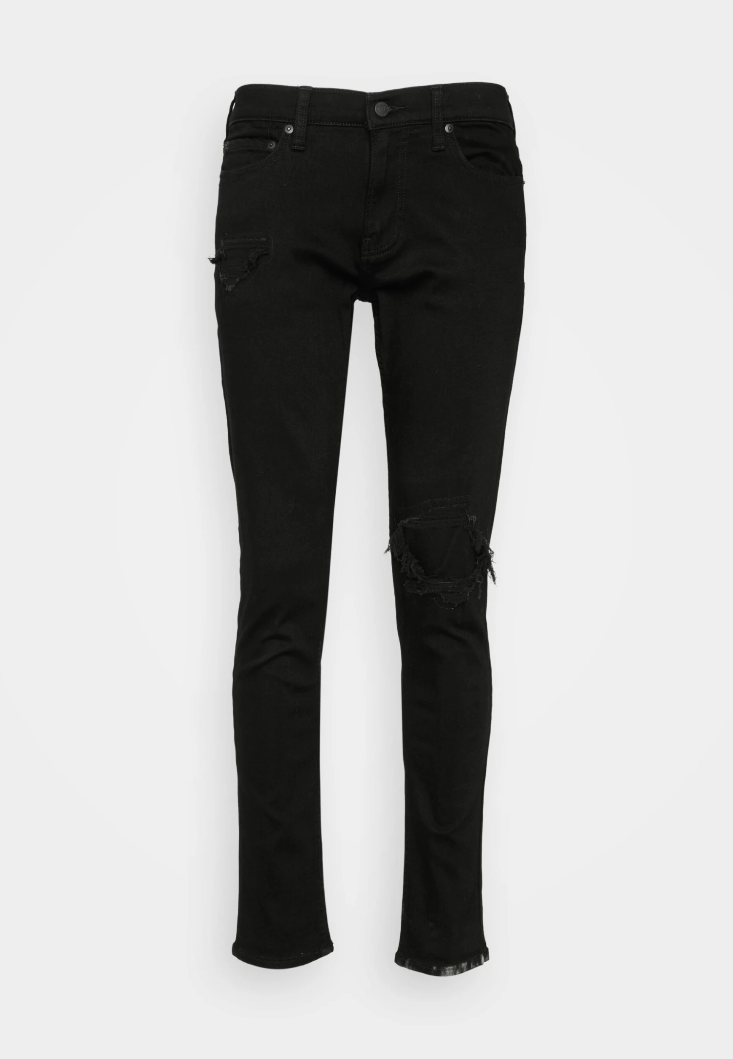 Hollister Co. Slim Cozy No Fade Destroy - Jeans Tapered Fit - Black Denim - Image 5