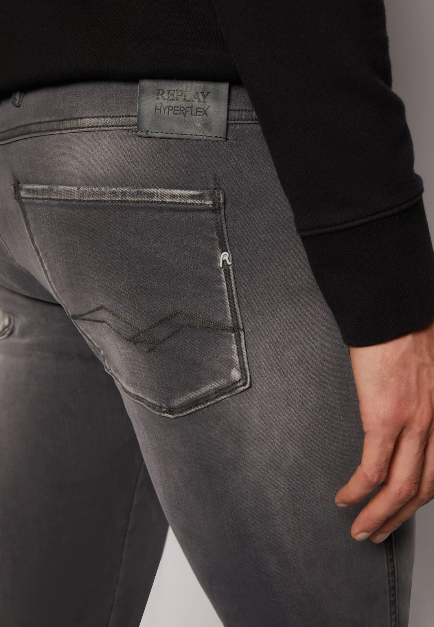 Replay Anbass White Shades - Jeans Tapered Fit - Light Grey - Image 7