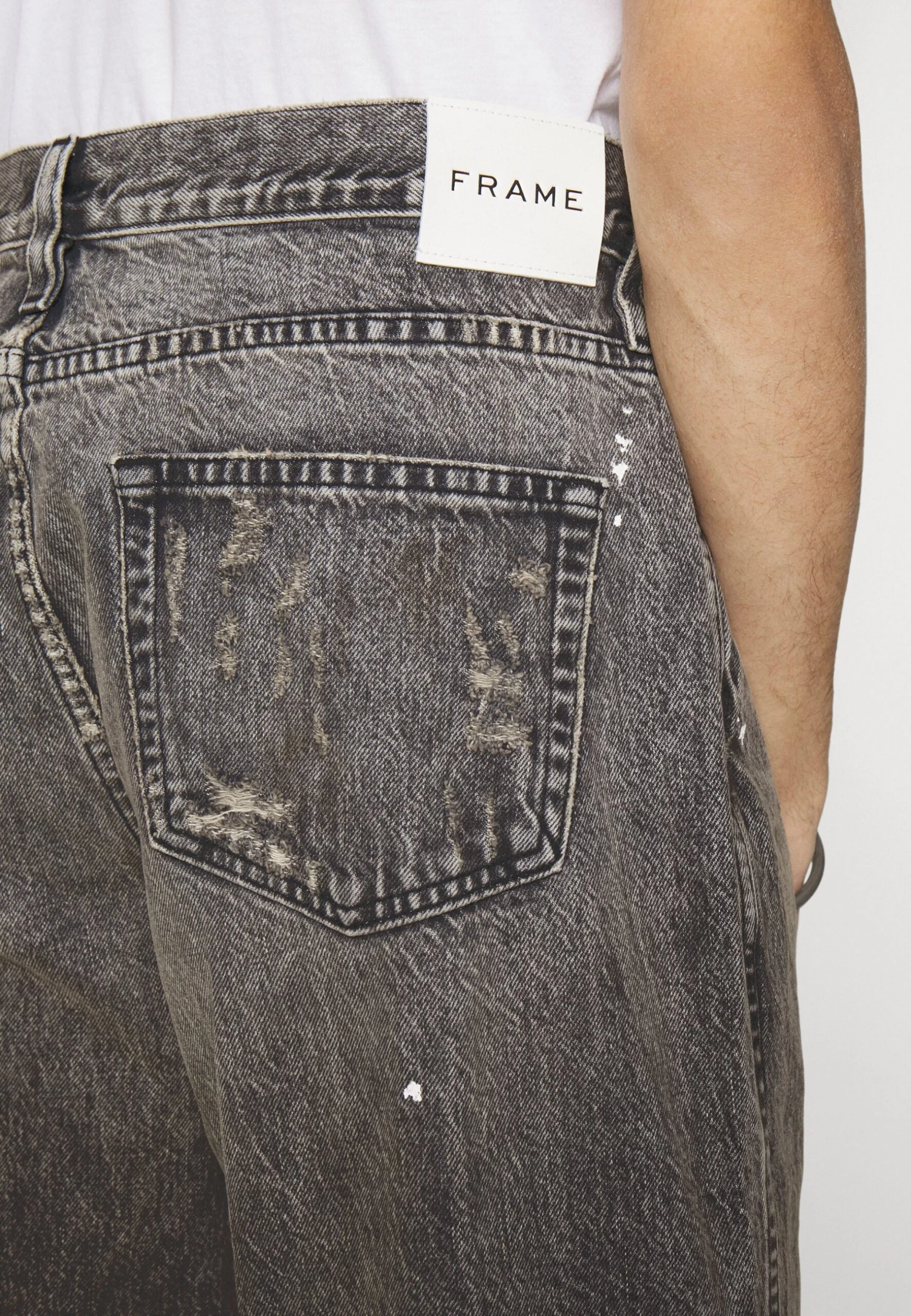 FRAME Wide Leg - Jeans Relaxed Fit - Black Denim - Image 5