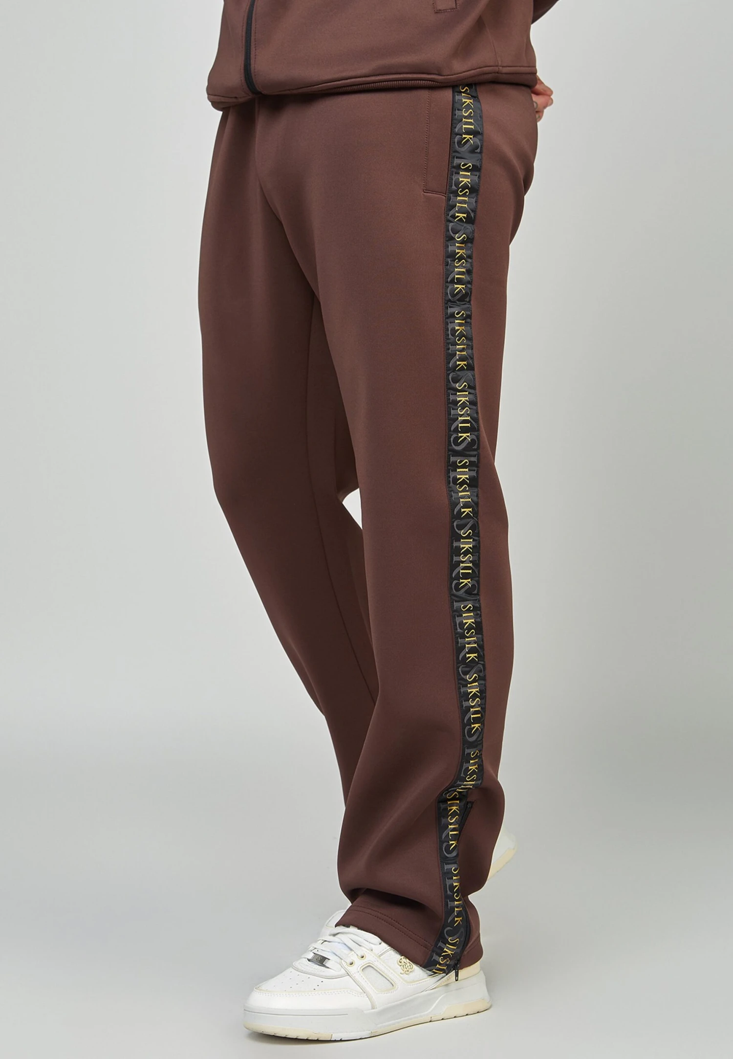 SikSilk Gold Tape Track Pant - Joggebukse - Brown