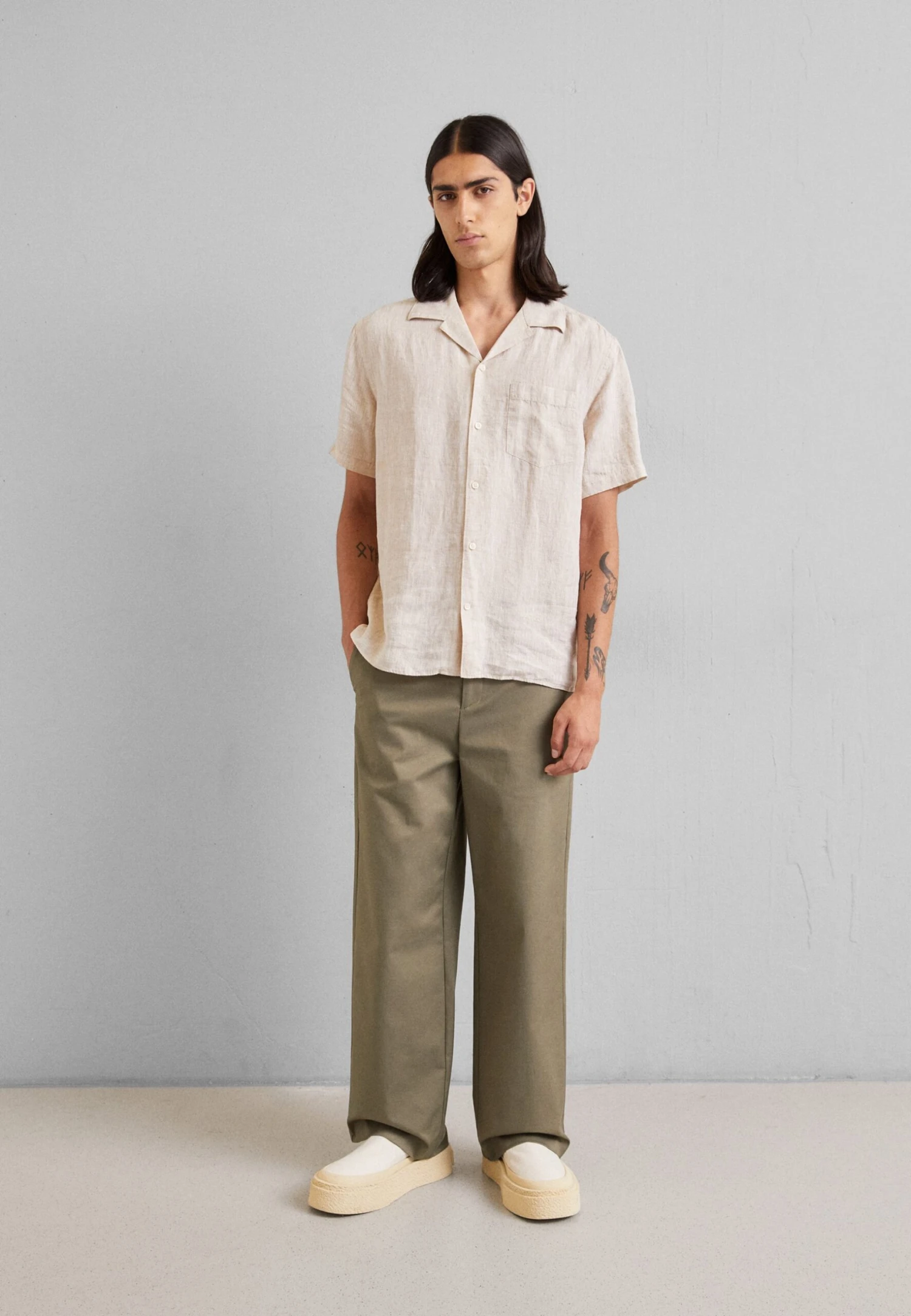 J.Lindeberg Melange Reg Shirt - Skjorte - Safari Beige - Image 2