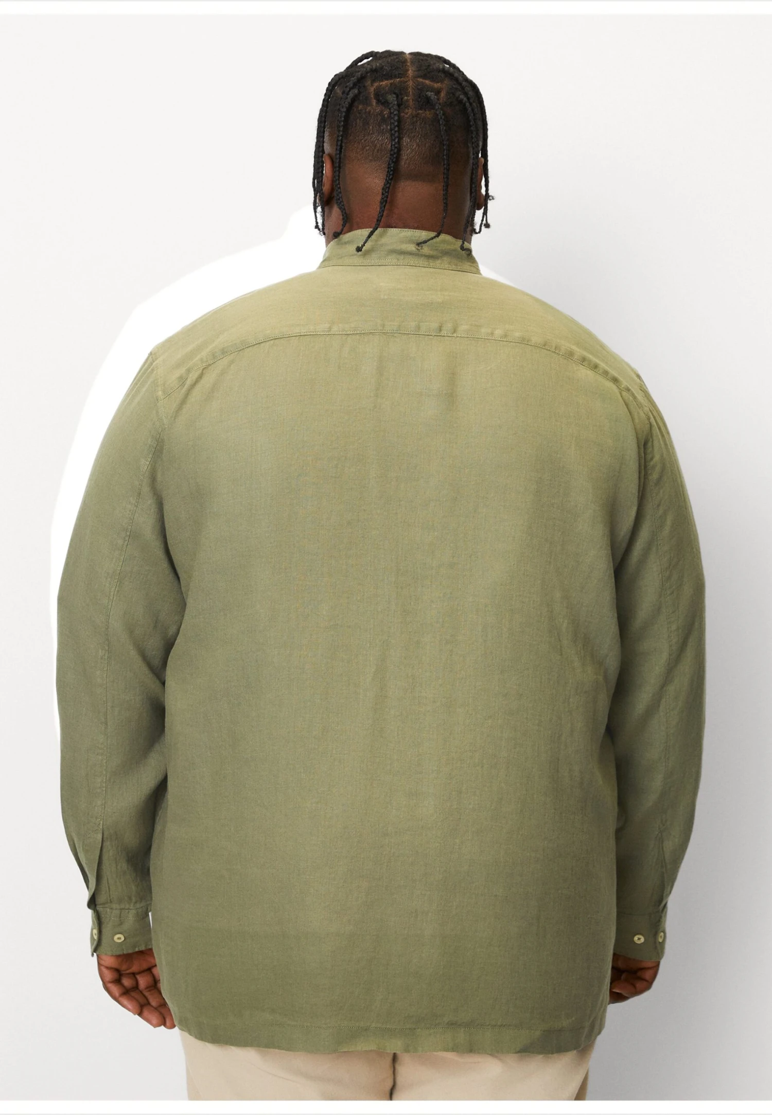 Marc O'Polo Stand Up Collar Long Sleeves One Rectangular Chest Pocket - Skjorte - Olive - Image 3