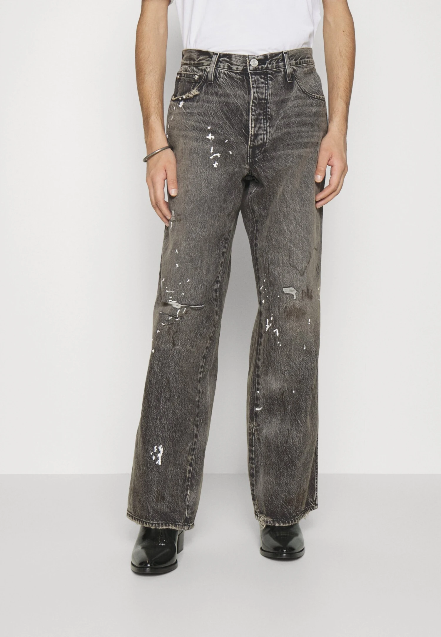 FRAME Wide Leg - Jeans Relaxed Fit - Black Denim