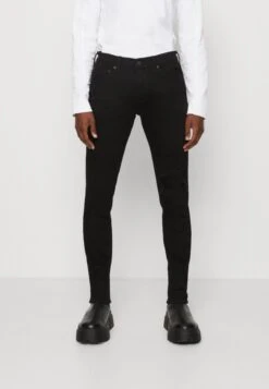 Hollister Co. Slim Cozy No Fade Destroy - Jeans Tapered Fit - Black Denim