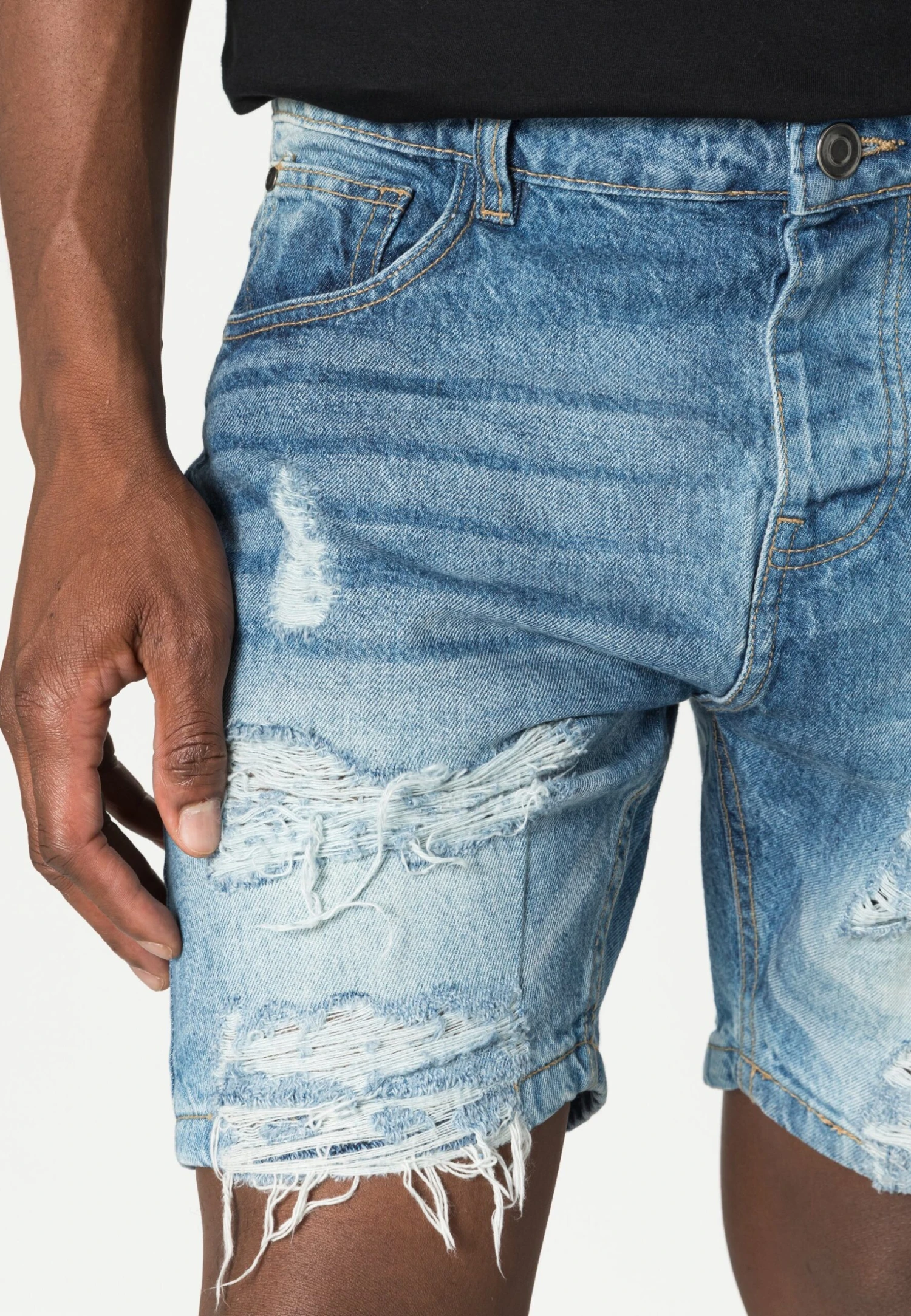 BRAVE SOUL Duke - Jeansshorts - Dark Blue - Image 5