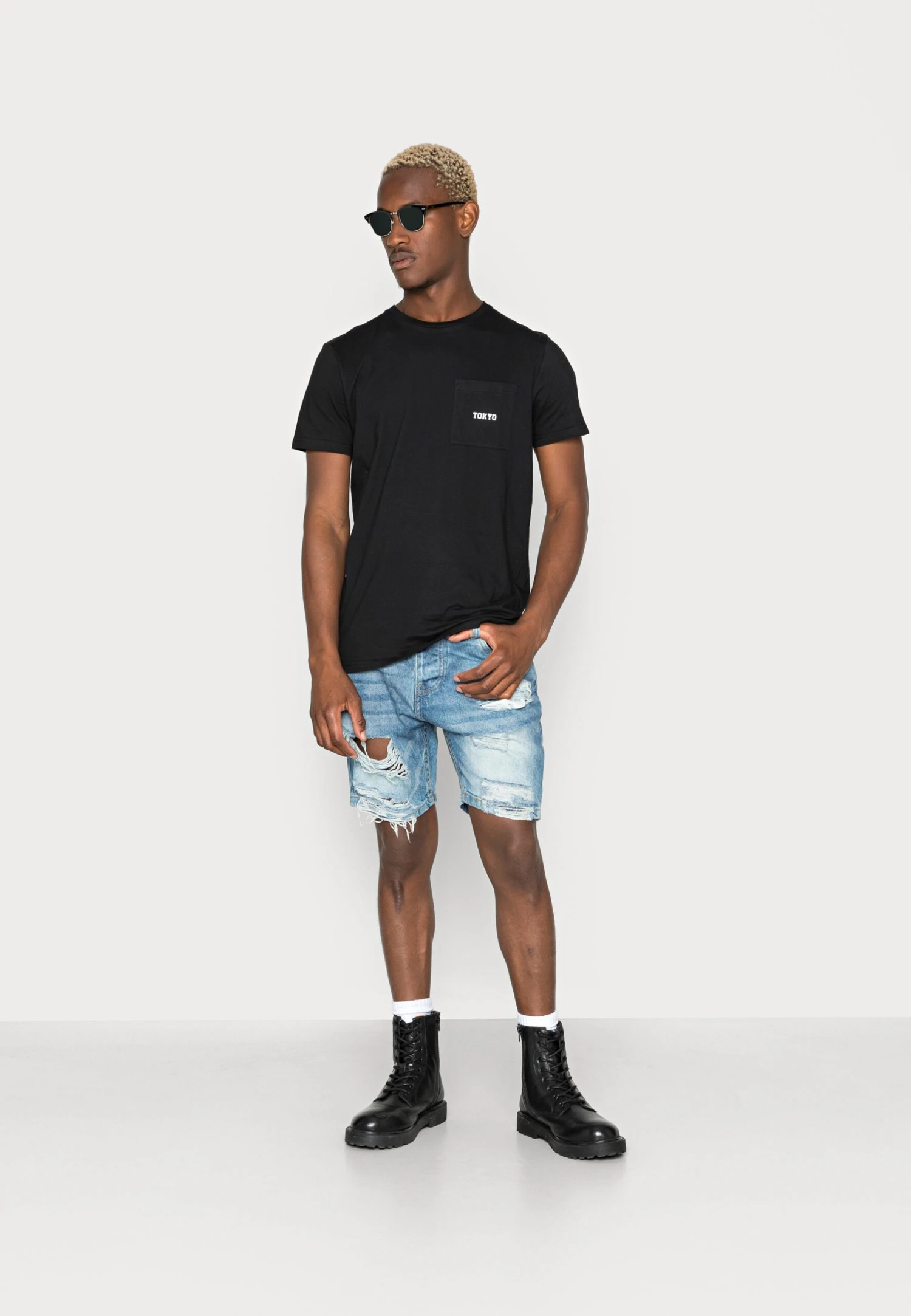 BRAVE SOUL Duke - Jeansshorts - Dark Blue - Image 2